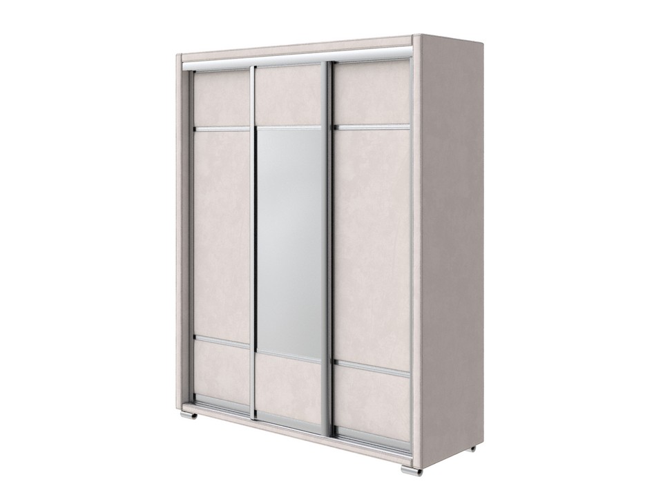 Шкаф Орматек Шкаф-купе 3х дв Orma Soft 2 1 зеркало Ткань Микровелюр Manhattan Цветочный белый 177x60 155870₽